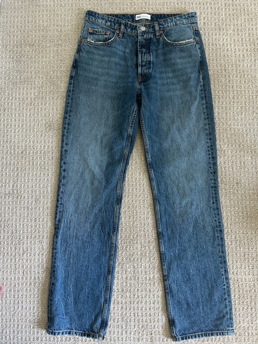 Zara high waisted Straight Jeans Size 8